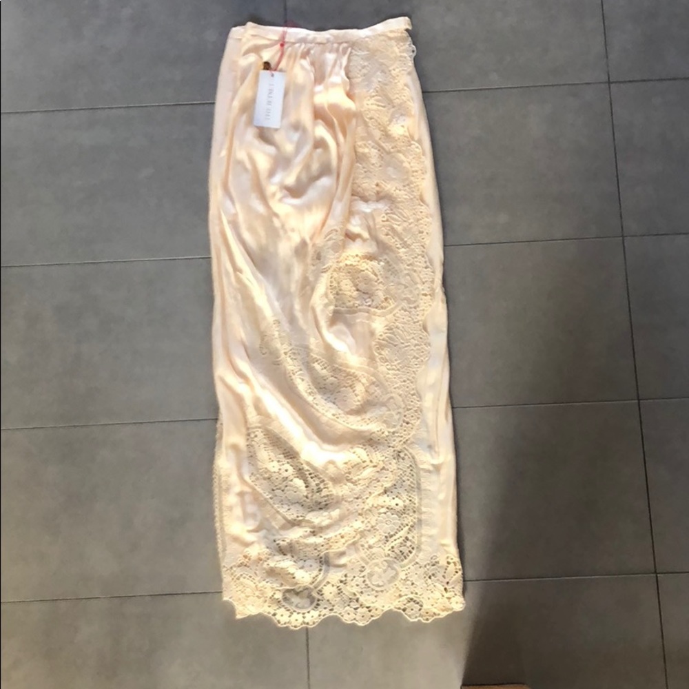 Pink lace skirt